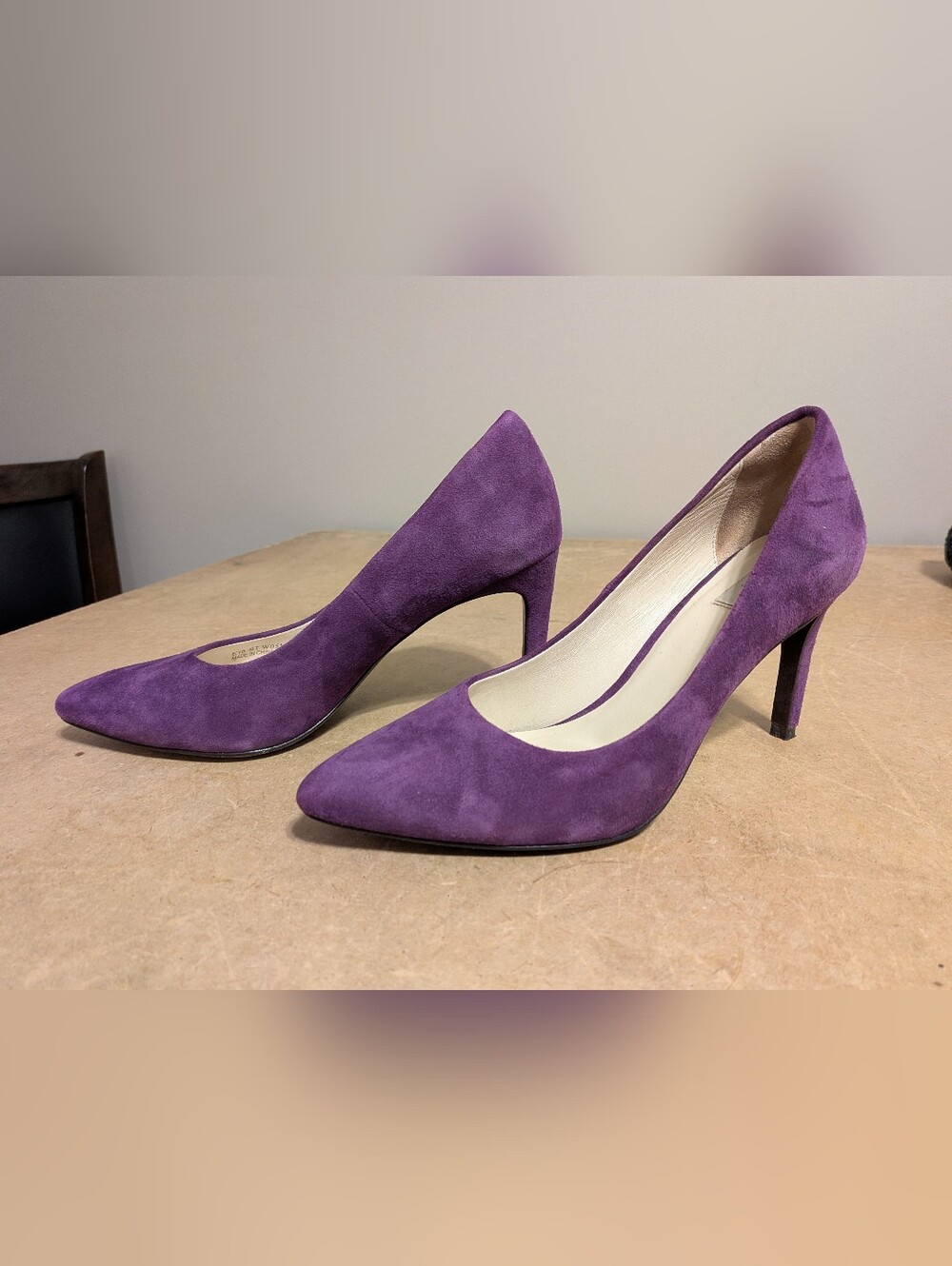 Cole Haan Purple Suede Pointed Toe Heels